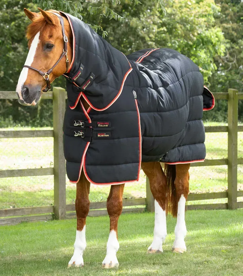 Premier Equine 450g Stable Buster Stable Rug with Neck Cover - Black