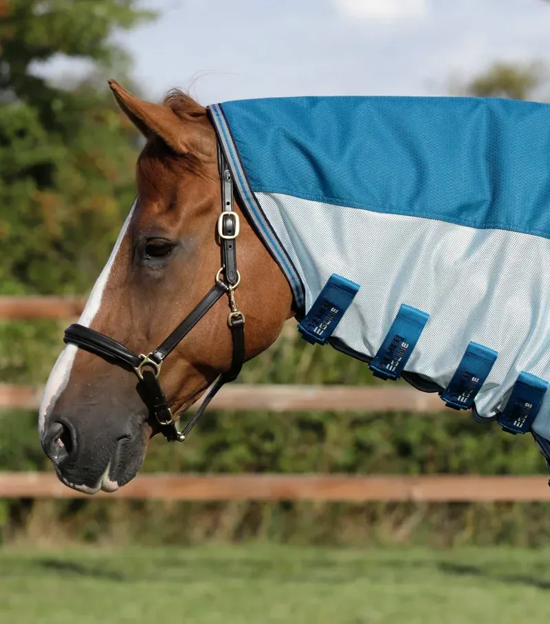 Premier Equine Stay-Dry Mesh Air Fly Rug With Surcingles - Blue-1