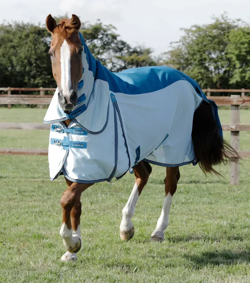 Premier Equine Stay-Dry Mesh Air Fly Rug With Surcingles - Blue