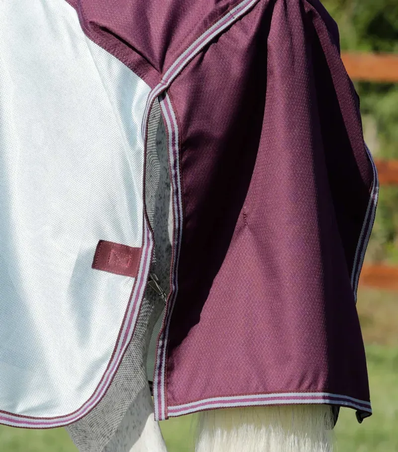 Premier Equine Stay-Dry Mesh Air Fly Rug With Surcingles - Wine-5