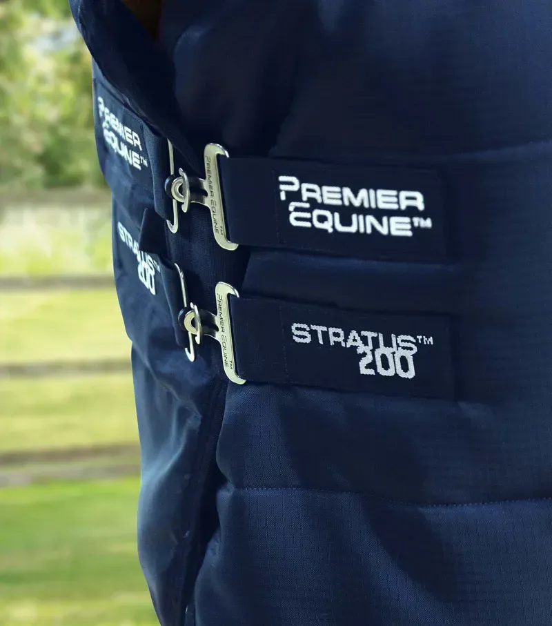 Premier Equine 200g Stratus Stable Rug With Neck Cover - Navy-3