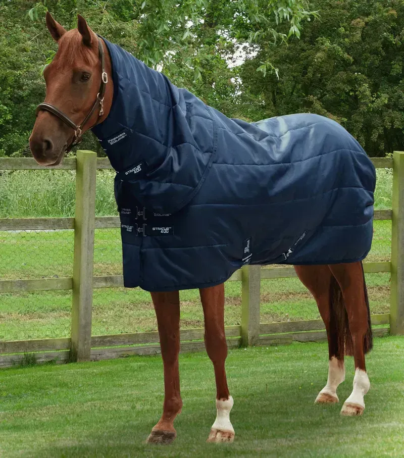 Premier Equine 400g Stratus Stable Rug With Neck Cover - Navy