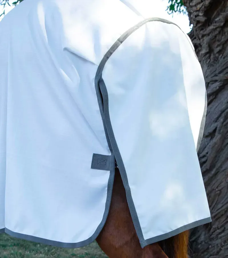 Premier Equine Sweet Itch Buster Fly Rug With Belly Flap - White-4