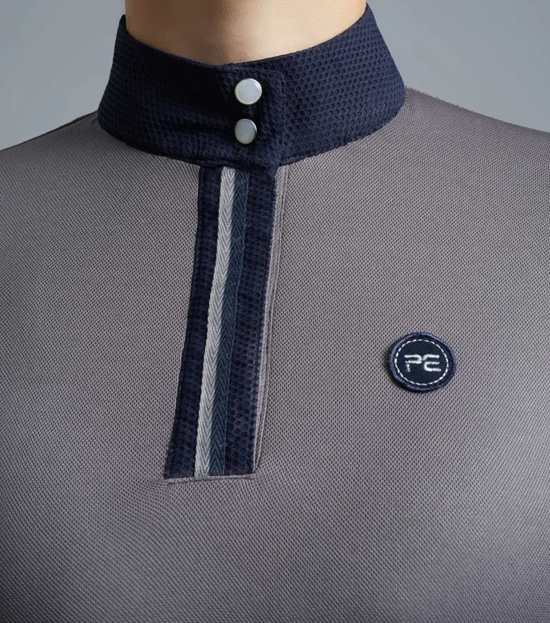 Premier Equine Ladies Amia Technical Short Sleeve Riding Top - Anthracite Grey-2