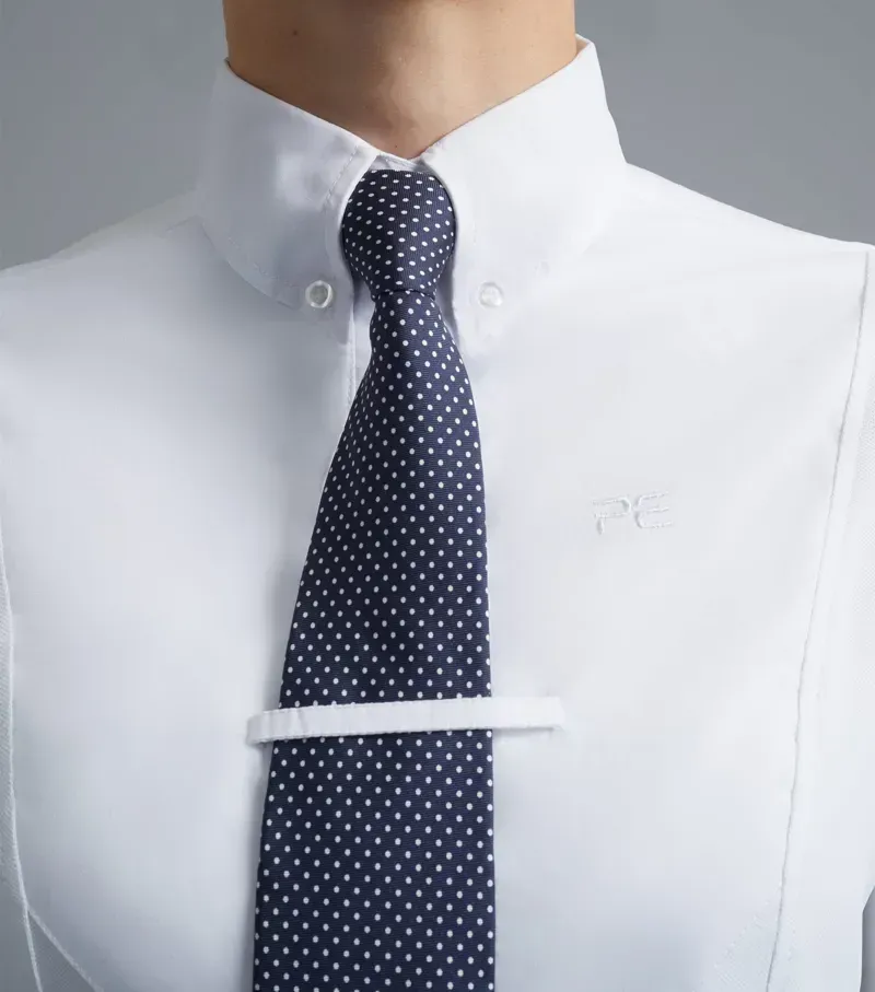 Premier Equine Tessa Ladies Long Sleeve Tie Shirt - White-3