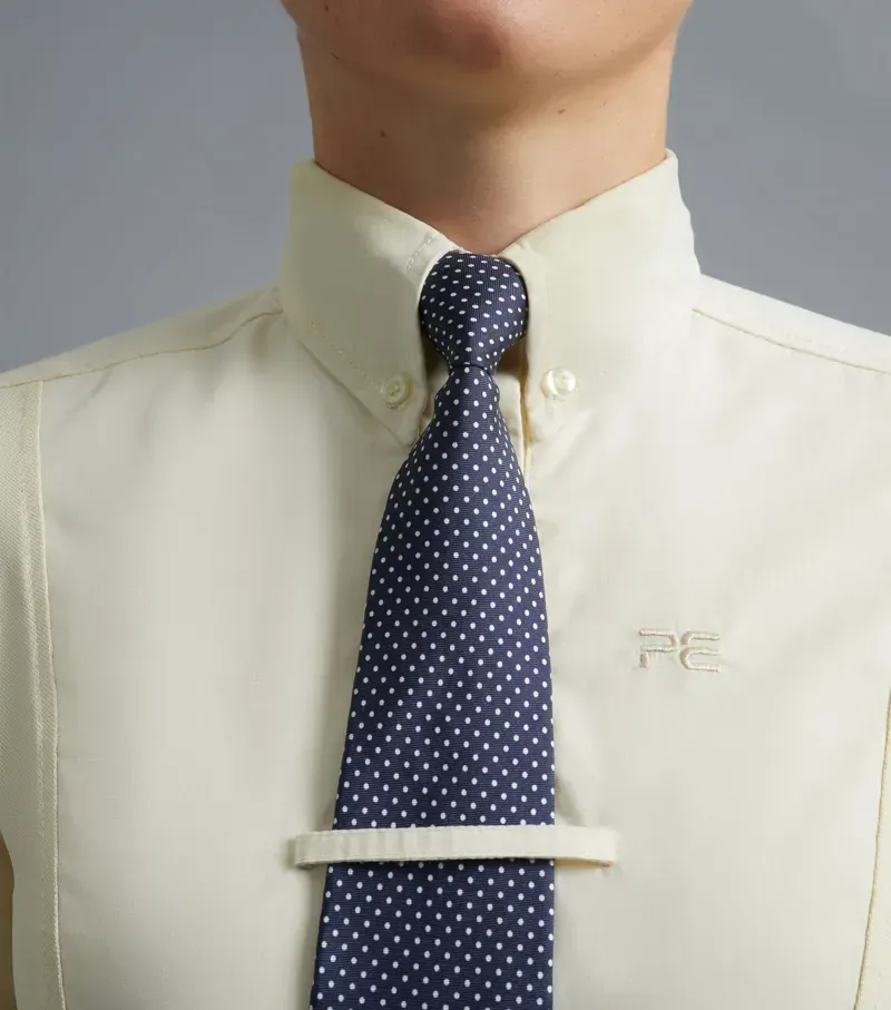 Premier Equine Ladies Tessa Long Sleeve Tie Shirt - Vanilla-3