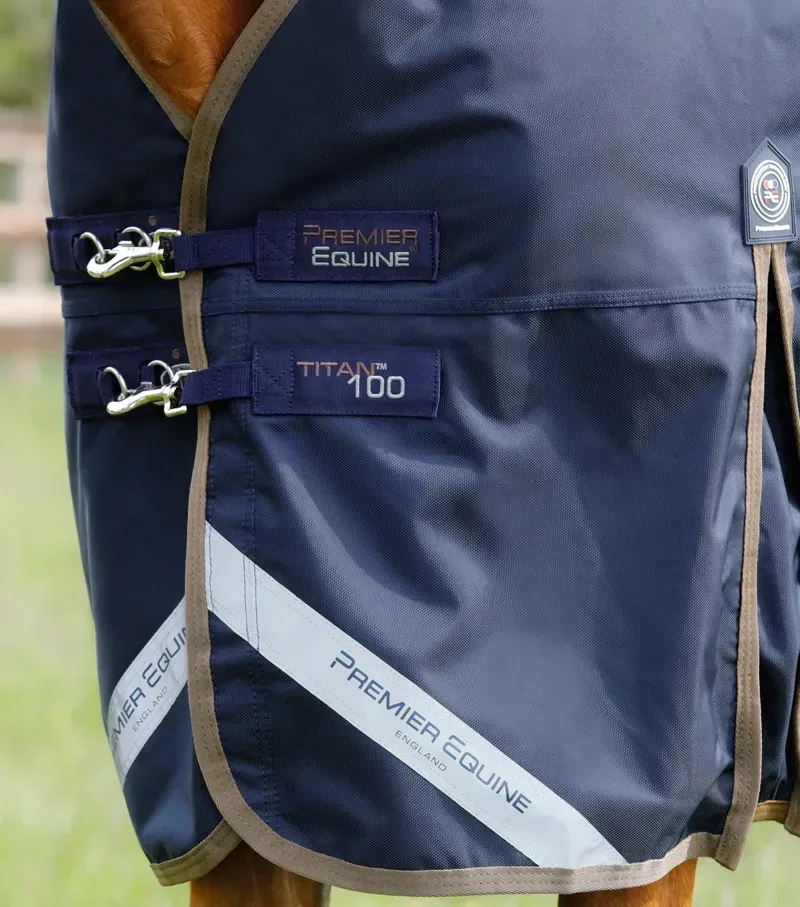 Premier Equine Titan 100g Original Turnout Rug - Navy-2