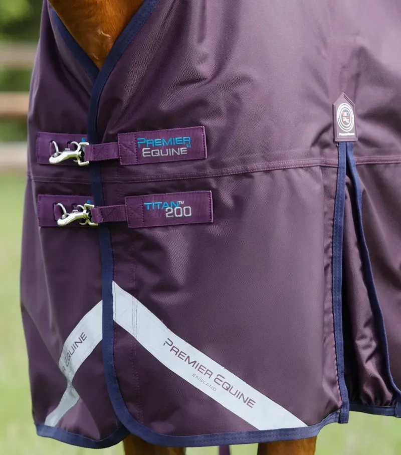 Premier Equine 200g Titan Original Turnout Rug - Purple-2
