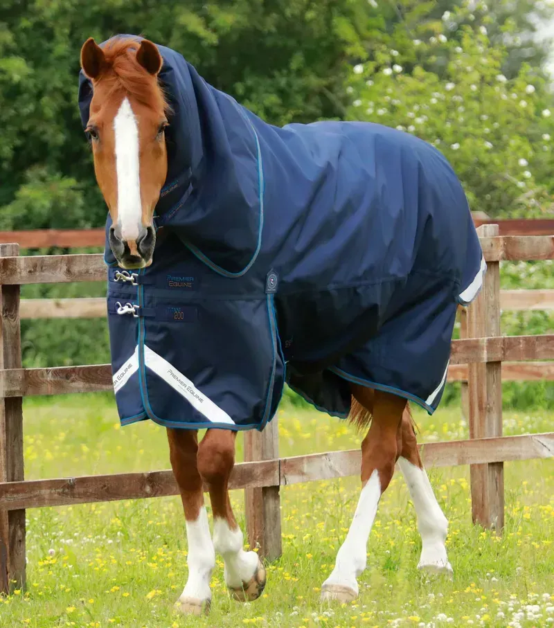 Premier Equine 200g Titan Turnout Rug With Snug-Fit Neck Cover - Navy
