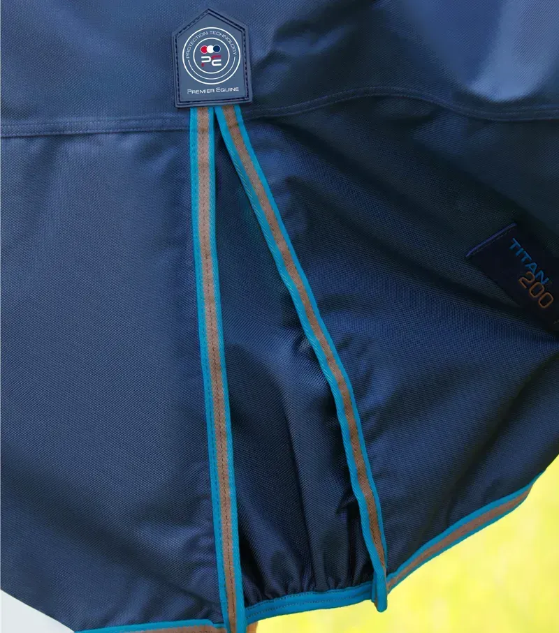 Premier Equine 200g Titan Turnout Rug With Snug-Fit Neck Cover - Navy-3