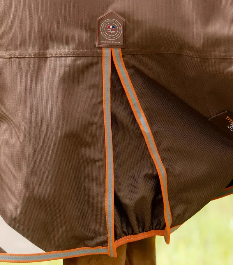 Premier Equine 300g Titan Turnout Rug With Snug-Fit Neck Cover - Brown-3