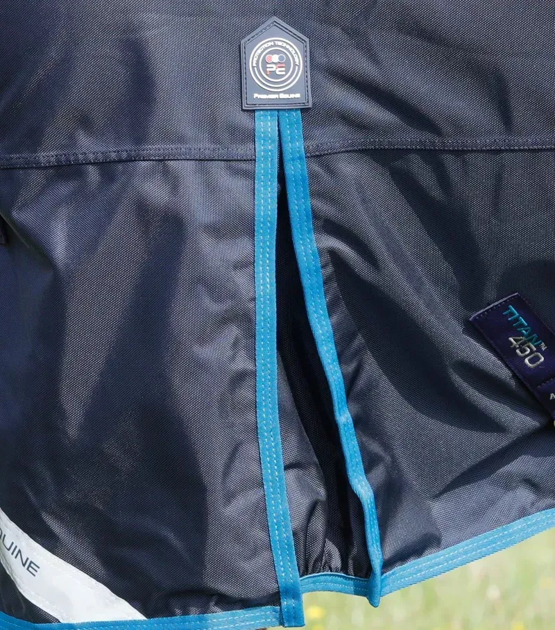 Premier Equine Titan 450g Turnout Rug With Snug-Fit Neck Cover - Navy-3