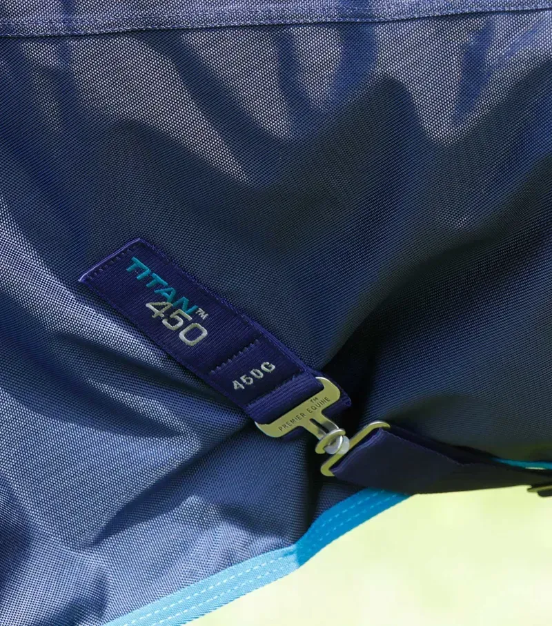 Premier Equine Titan 450g Turnout Rug With Snug-Fit Neck Cover - Navy-4
