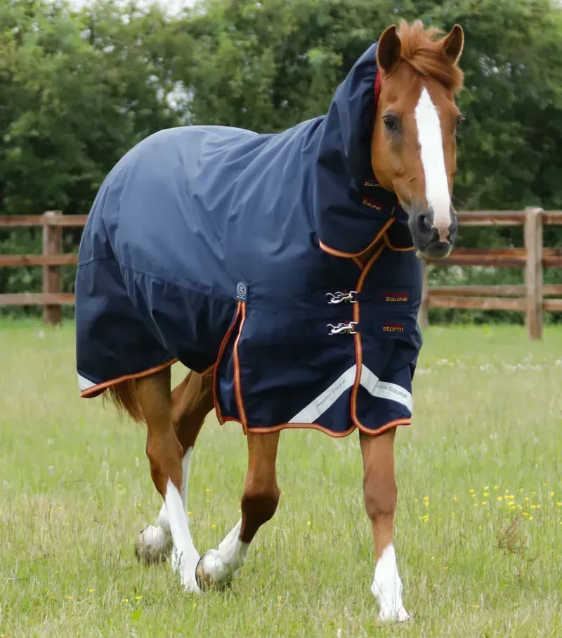 Premier Equine Titan Storm 450g Combo Turnout Rug with Snug-Fit Neck - Navy