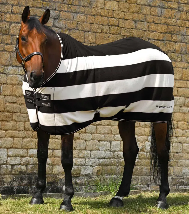 Premier Equine Vellus Horse Fleece Rug - Black/White