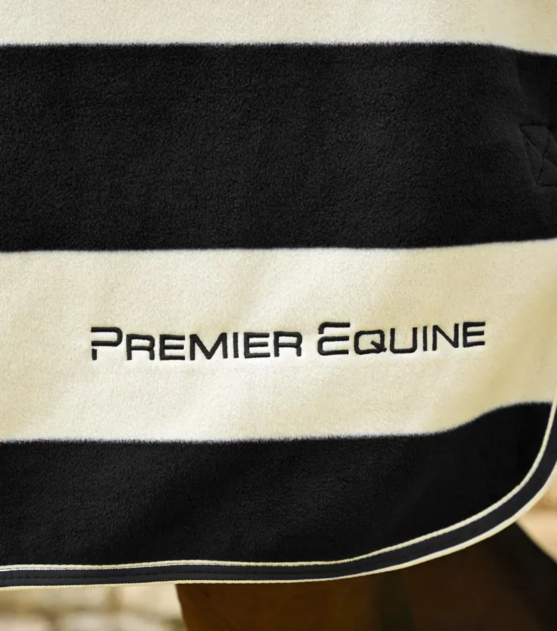 Premier Equine Vellus Horse Fleece Rug - Black/White-3