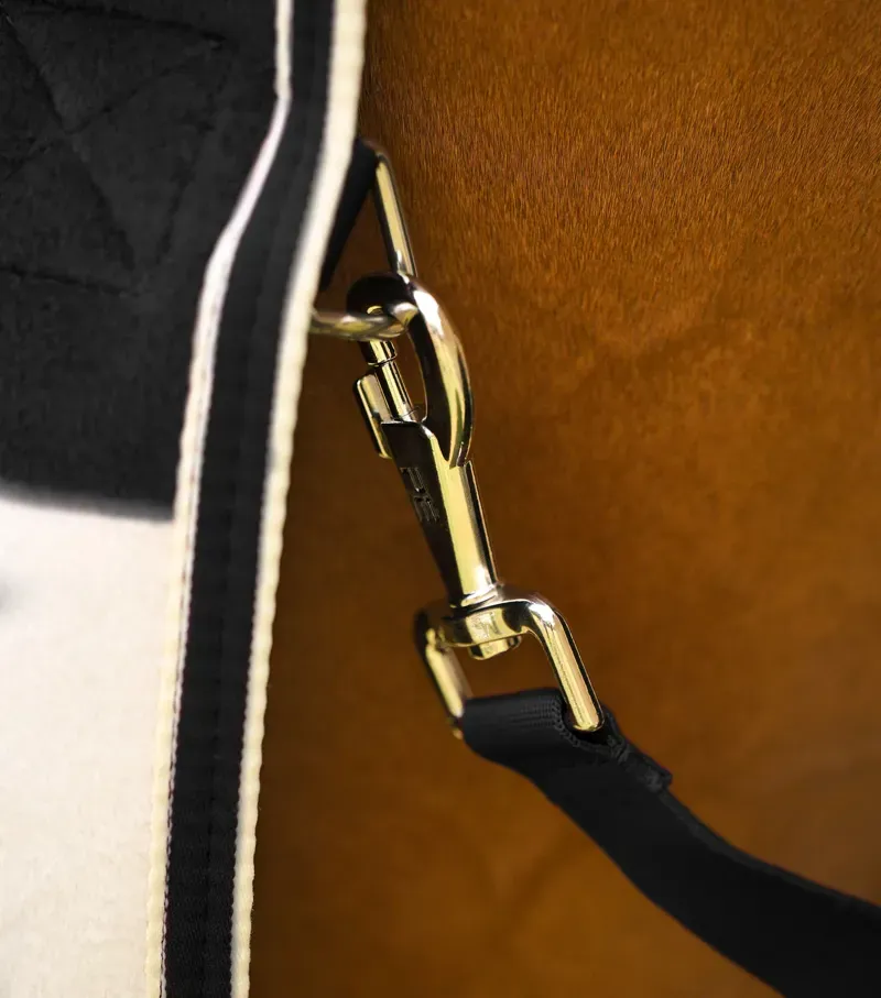 Premier Equine Vellus Horse Fleece Rug - Black/White-5