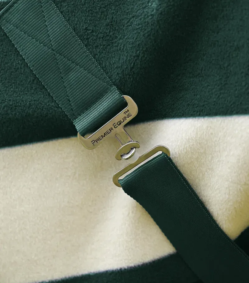 Premier Equine Vellus Horse Fleece Rug - Green/White-4