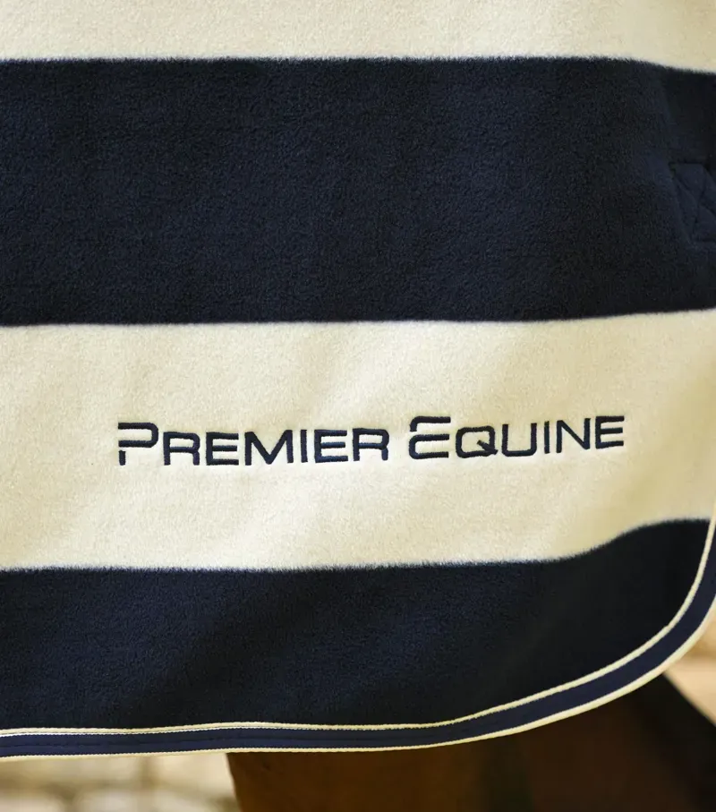 Premier Equine Vellus Horse Fleece Rug - Navy/White-3