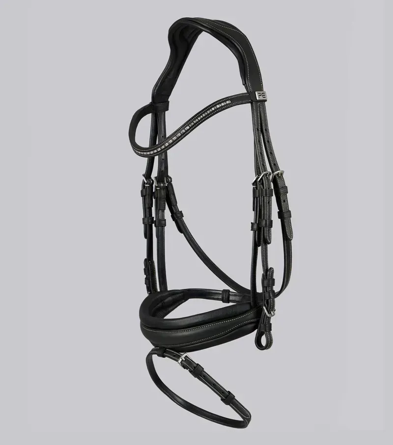 Premier Equine Veneto Anatomical Snaffle Bridle - Black-4