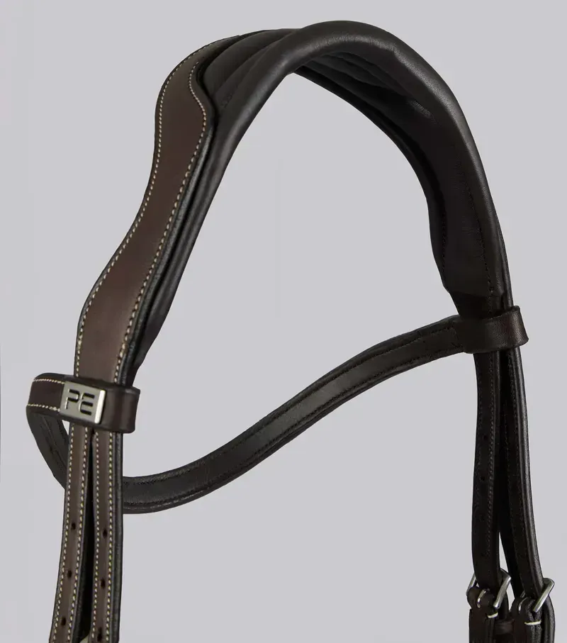 Premier Equine Veneto Anatomical Snaffle Bridle - Brown-1