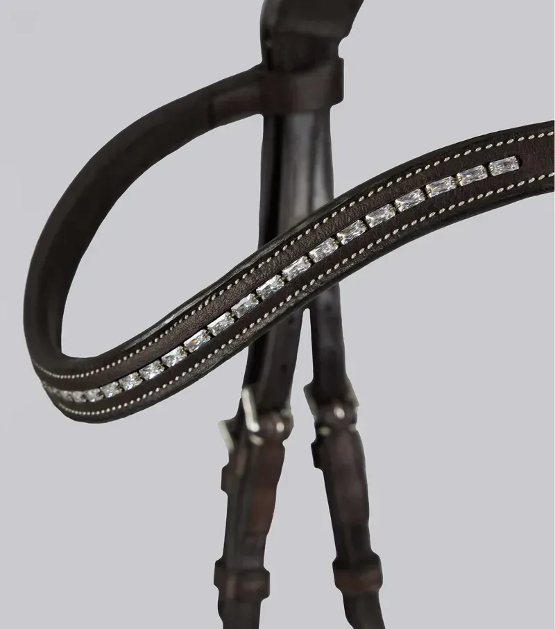 Premier Equine Veneto Anatomical Snaffle Bridle - Brown-2