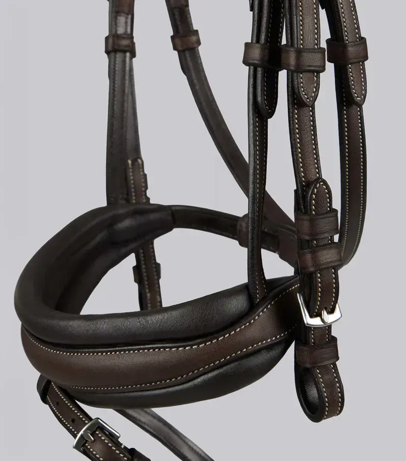Premier Equine Veneto Anatomical Snaffle Bridle - Brown-3
