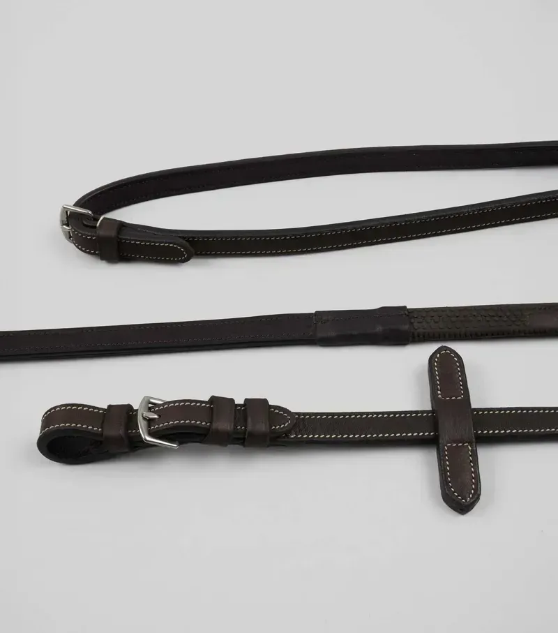 Premier Equine 5/8 Veneto Rubber Grip Reins - Brown