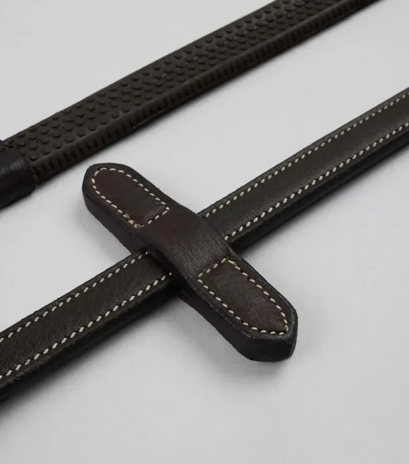 Premier Equine 5/8 Veneto Rubber Grip Reins - Brown-1