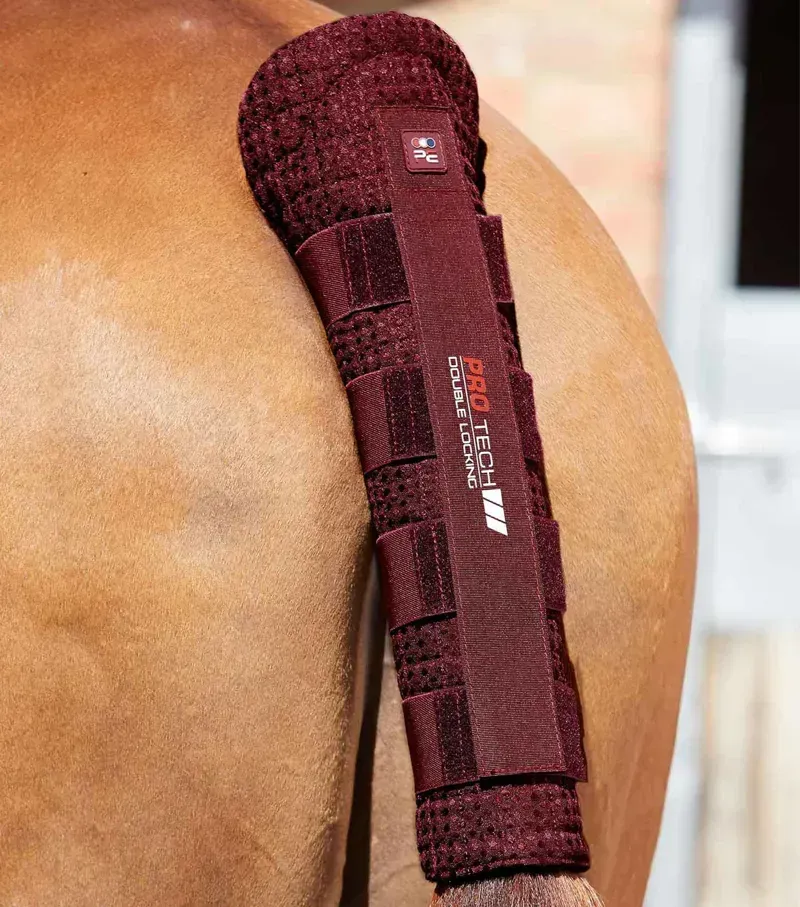 Premier Equine Waffle Quilted Double Locking Tail Guard - Burgundy