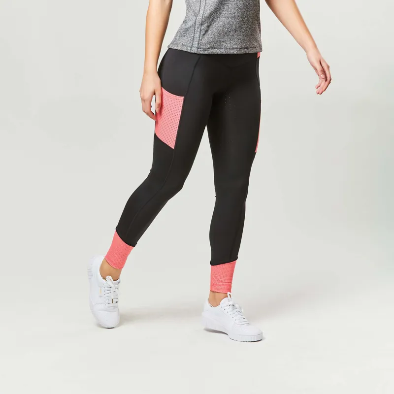 Dublin Power Performance Mid Rise Colour Block Tights - Coral-4