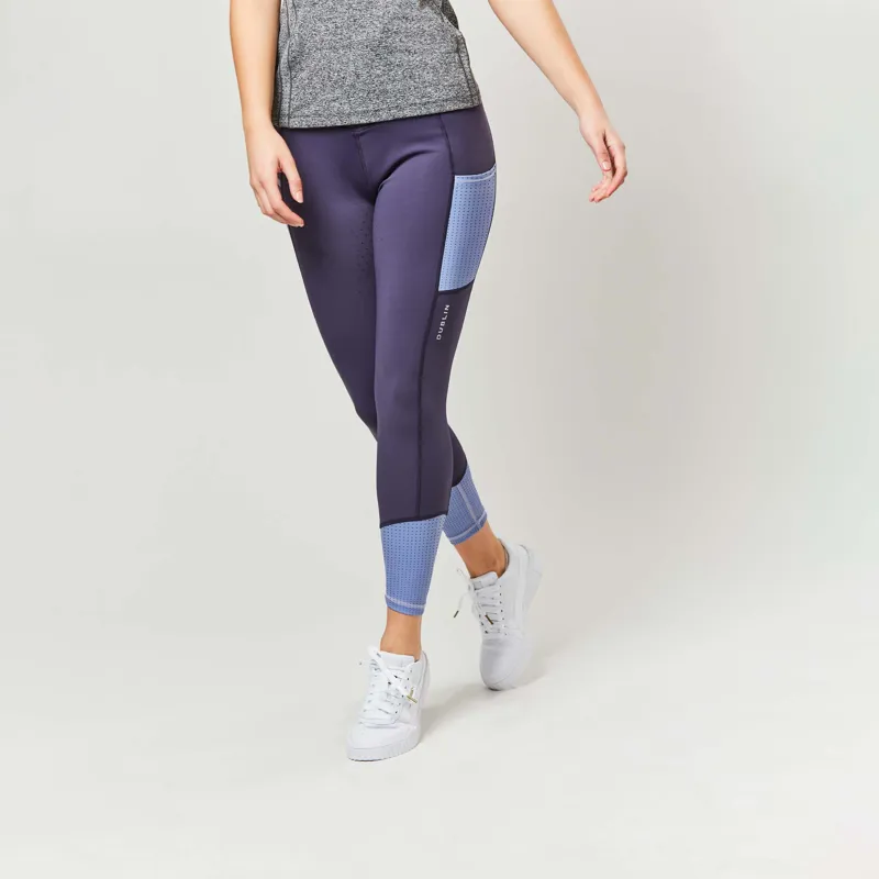 Dublin Power Performance Mid Rise Colour Block Tights - Blue-5
