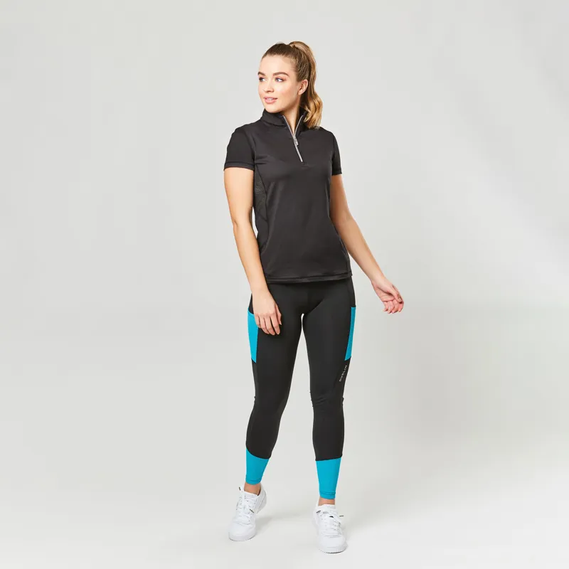 Dublin Power Performance Mid Rise Colour Block Tights - Aqua-1