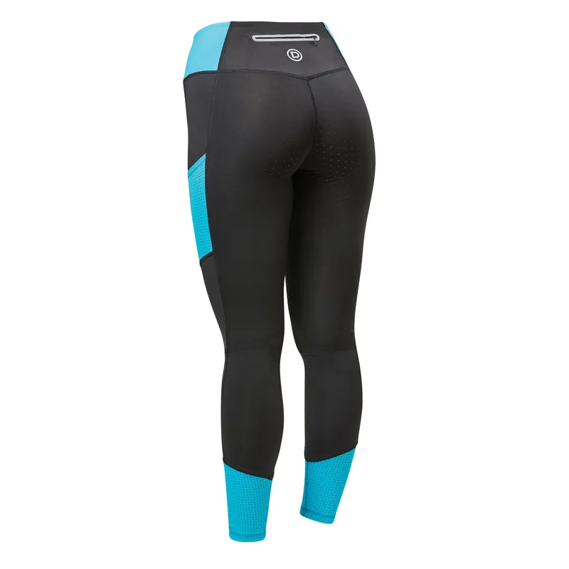 Dublin Power Performance Mid Rise Colour Block Tights - Asphalt/Jade-1