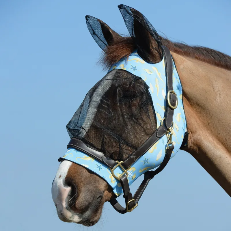 WeatherBeeta Deluxe Stretch Eye Saver With Ears - Seahorse Print