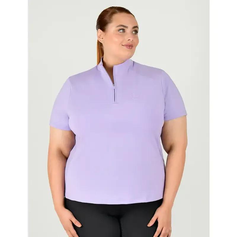 Dublin Curve Tabby Short Sleeve Riding Top - Mauve