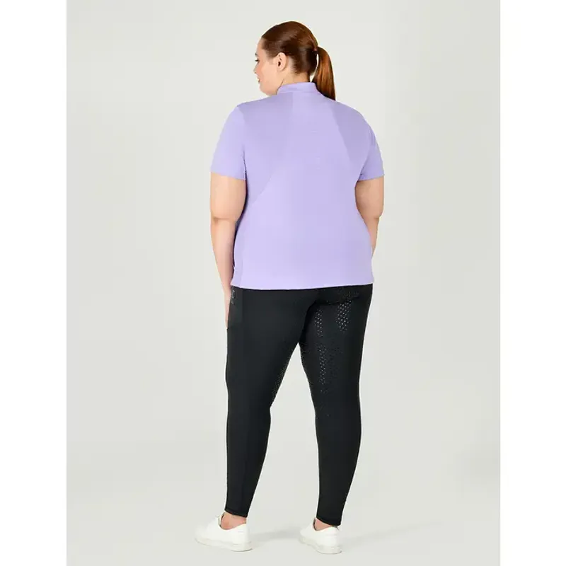 Dublin Curve Tabby Short Sleeve Riding Top - Mauve-1