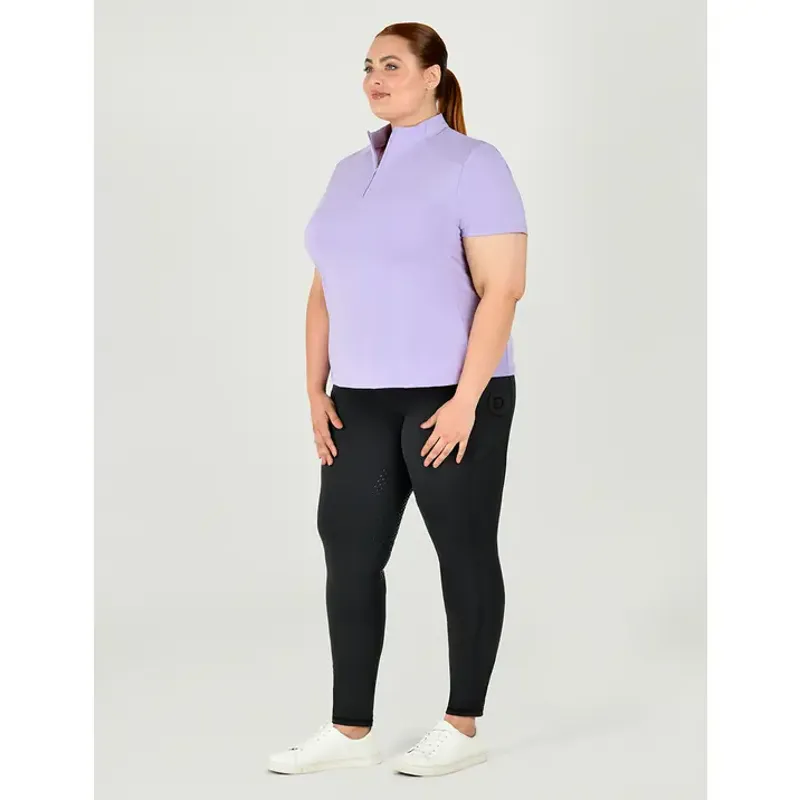 Dublin Curve Tabby Short Sleeve Riding Top - Mauve-3