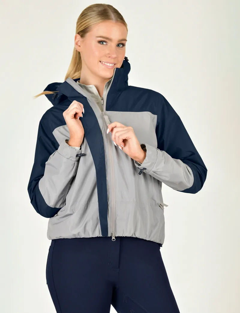 Dublin Crissy Colourblock Waterproof Jacket - Gull/Navy Academy-5