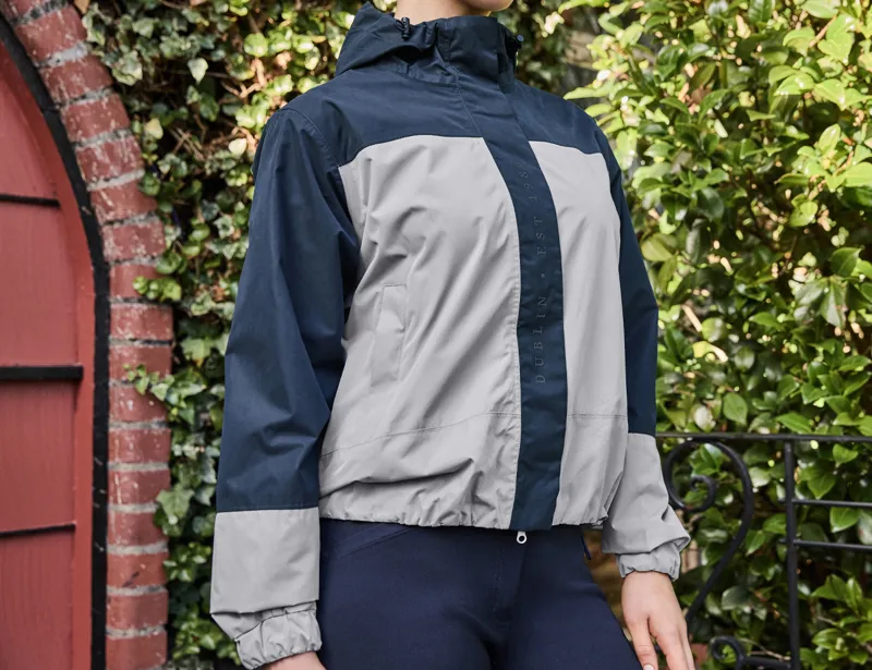 Dublin Crissy Colourblock Waterproof Jacket - Gull/Navy Academy-4